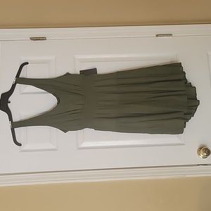 Olive Green Summer Dress with keyhole back out